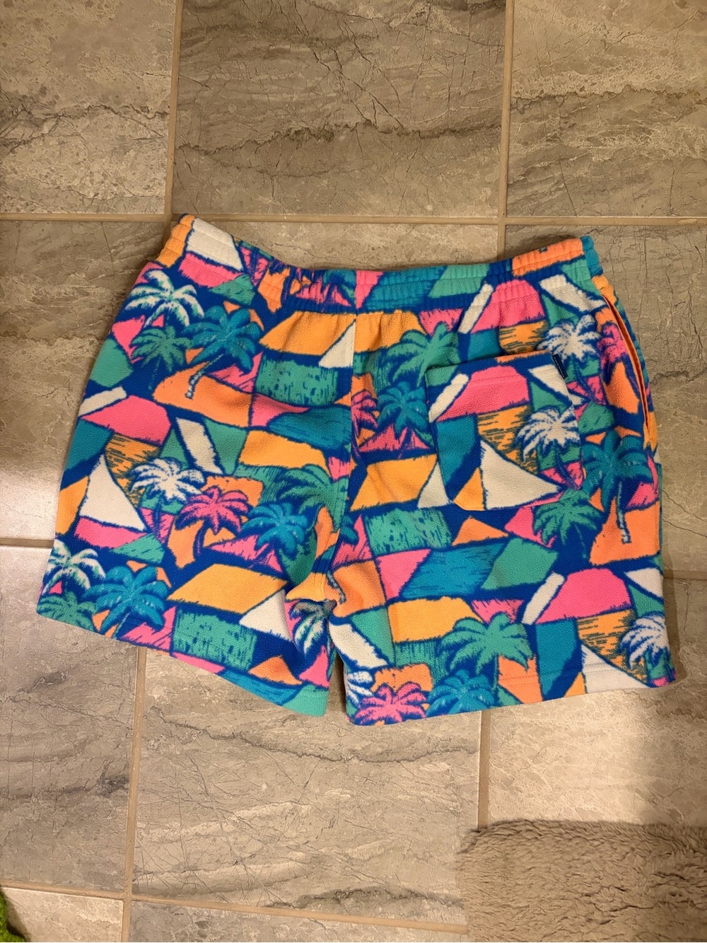 Chubbies Lounge Peach and Blue Palm Terry Shorts - Picture 4 of 4